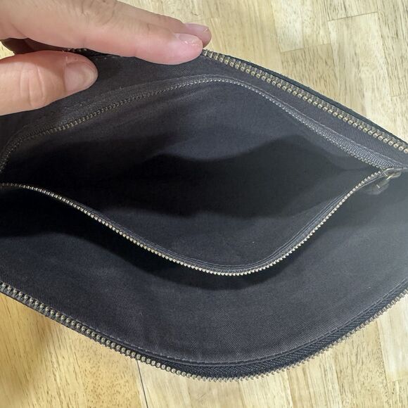 Madewell Suede Fringe Clutch Zipper Bag Western Cowgirl Boho Southwest Black - Picture 5 of 10